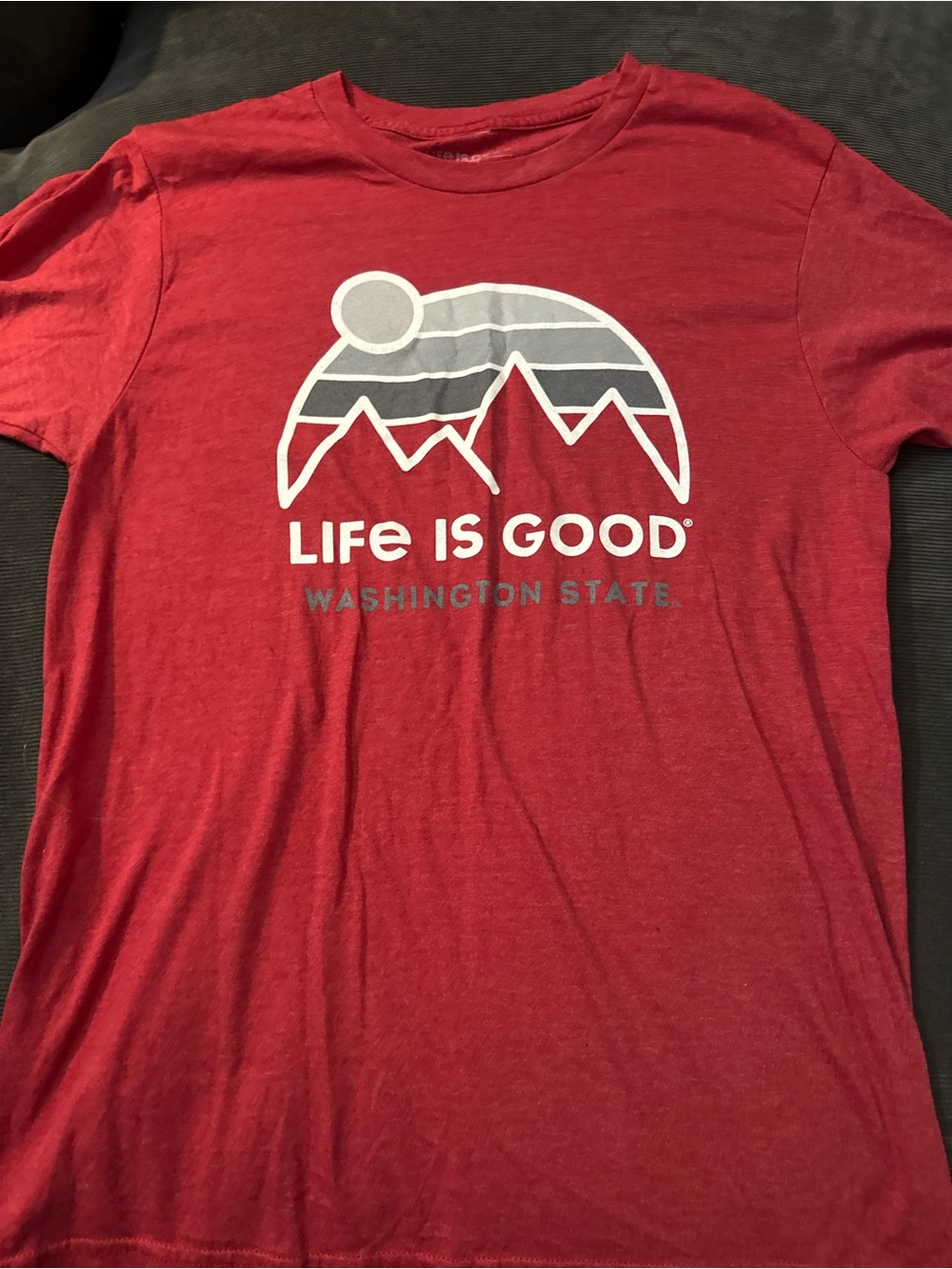 Life Is Good Red Washington State Graphic Tee